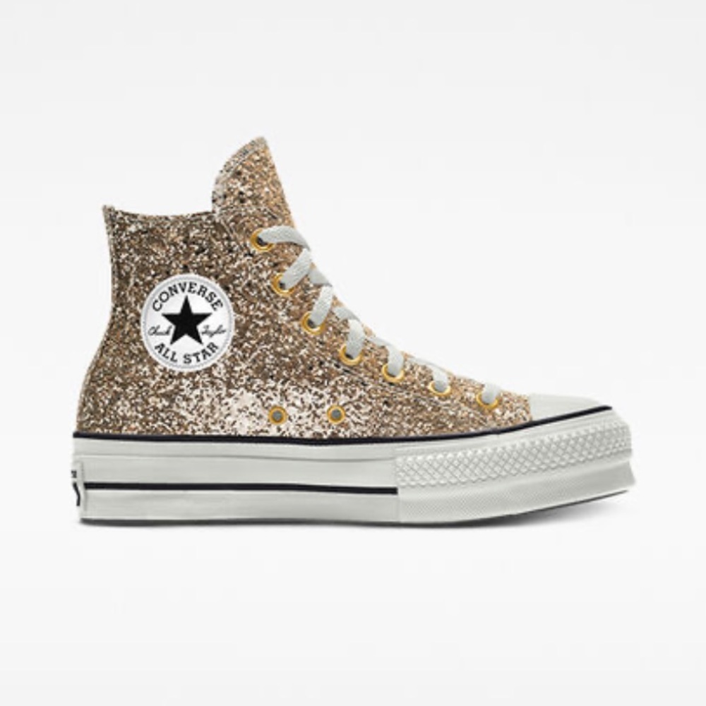 Gold Sparkly Custom Converse Size 12 NWT